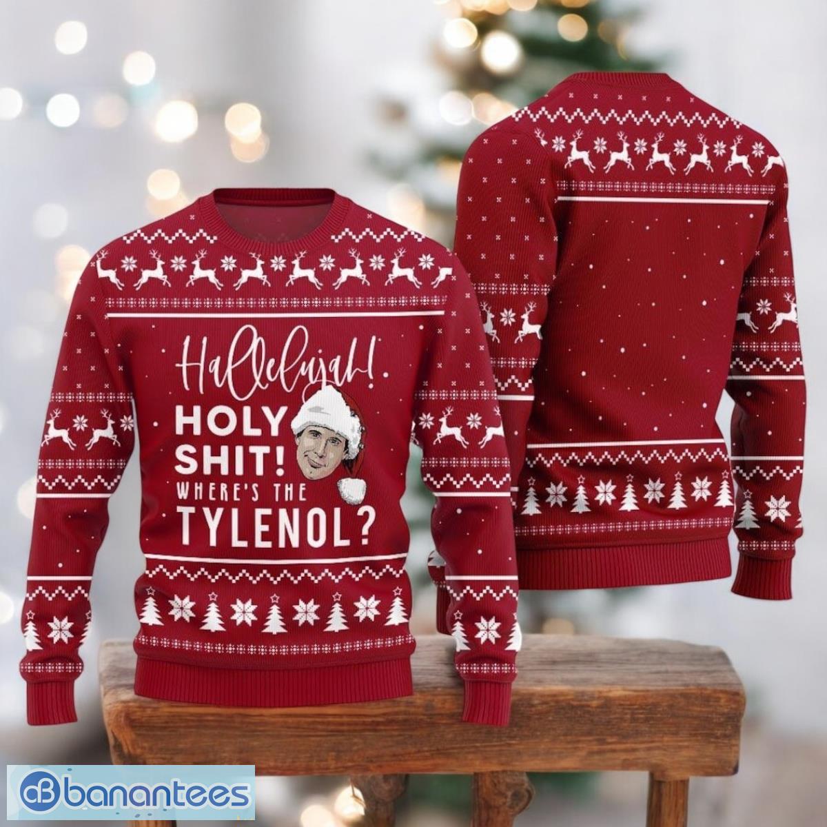 national lampoons christmas vacation sweater funny quote red sweater image National Lampoons Christmas Vacation Sweater Funny Quote Red Sweater