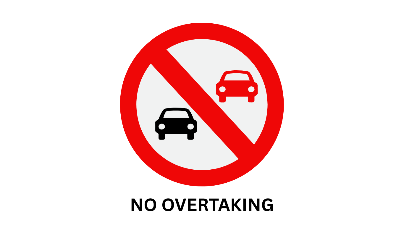 FRSC No Overtaking sign meaning for Nigerian highway safety.