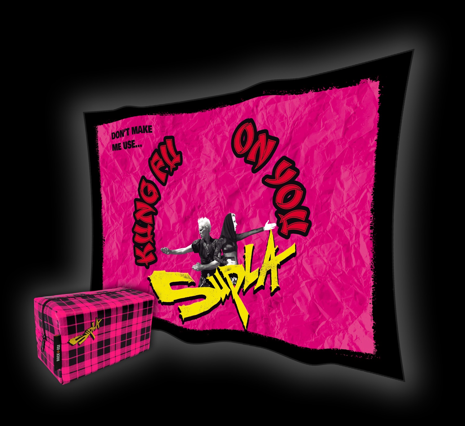 Kit Necessaire & Bandeira Supla - Kung Fu On You - Pink