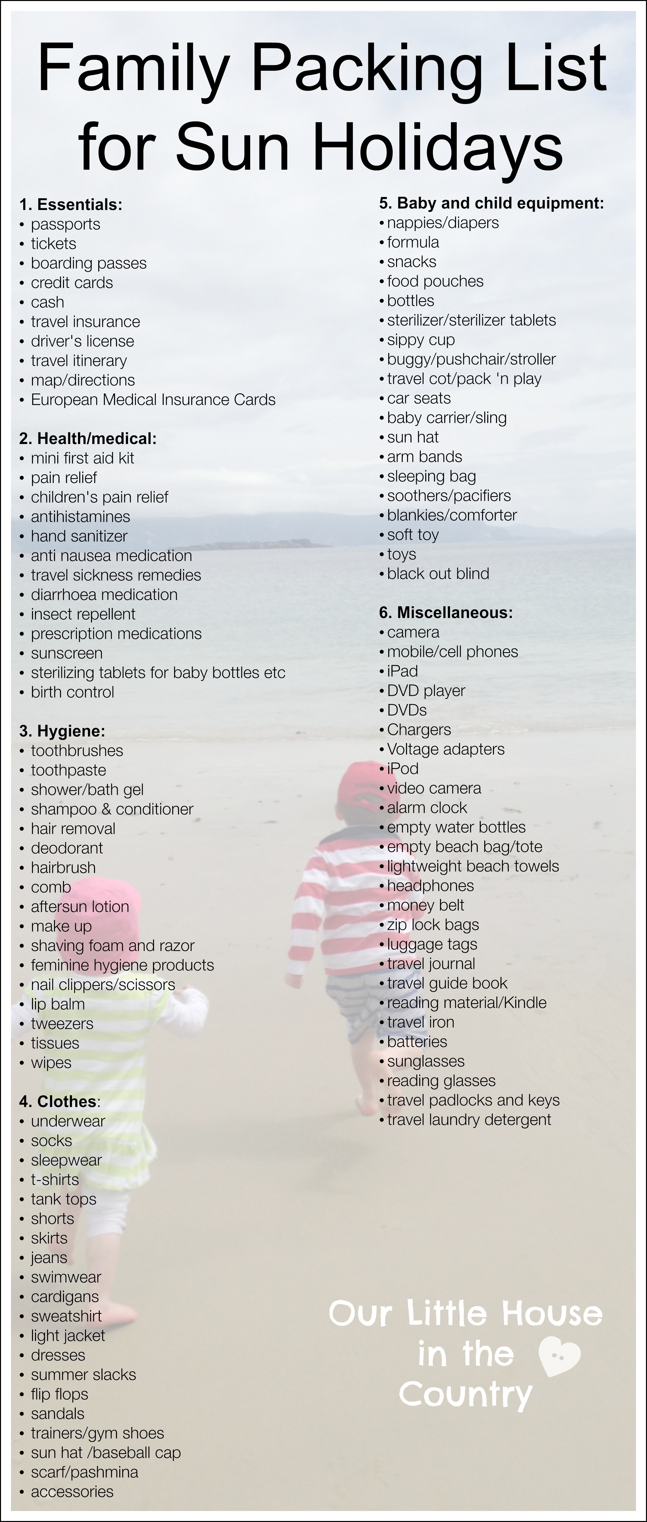 Baby Travel Checklist Uk Cool Packing For Vacation List