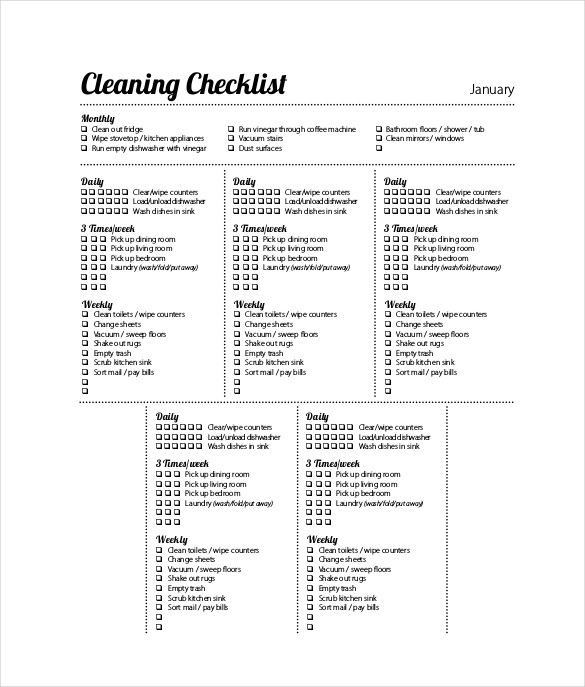 Housekeeping Toilet Checklist Excel Format Great Cleaning