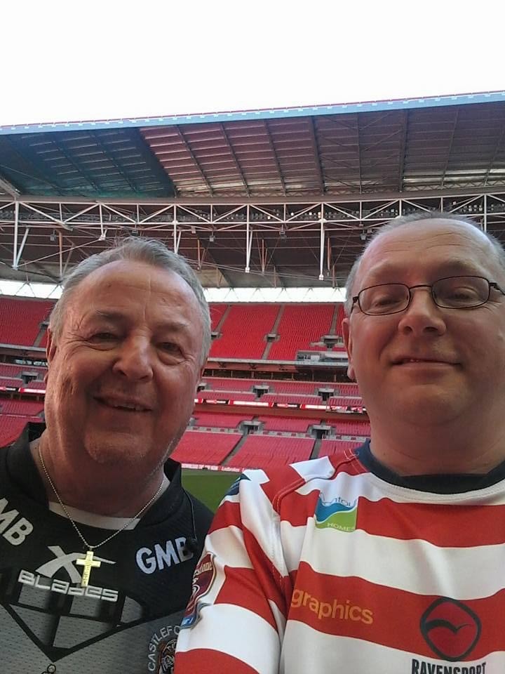 Happier days.  John  (left) and Craig at the 2016 Challenge Cup final at Wembley