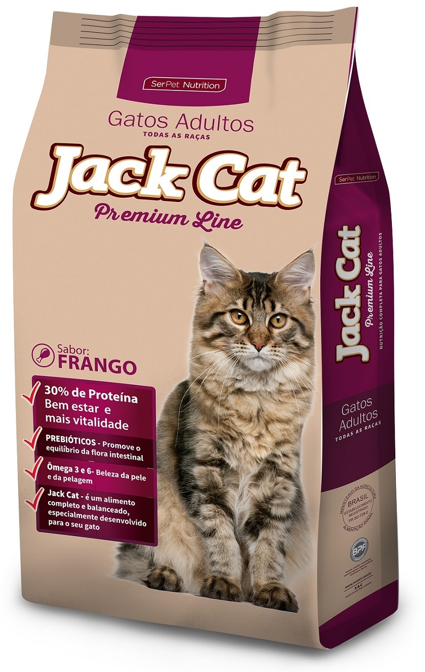 Jack Cat Premium Line Adultos Todas as Raças 1Kg - Kit com 2 unidades