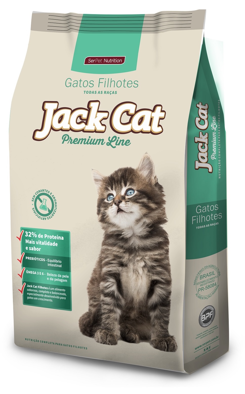 Ração Jack Cat Premium Line Filhotes Todas As Raças 20 Kg