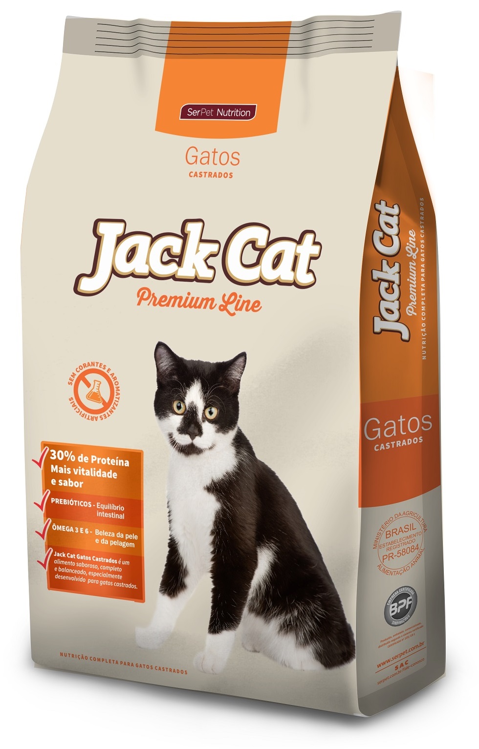 Ração Jack Cat Premium Line Gatos Castrados 20Kg