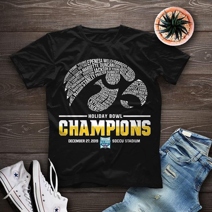 Iowa Hawkeyes Holiday Bowl Champions Cotton T-shirt  Hoodie  Tanktop