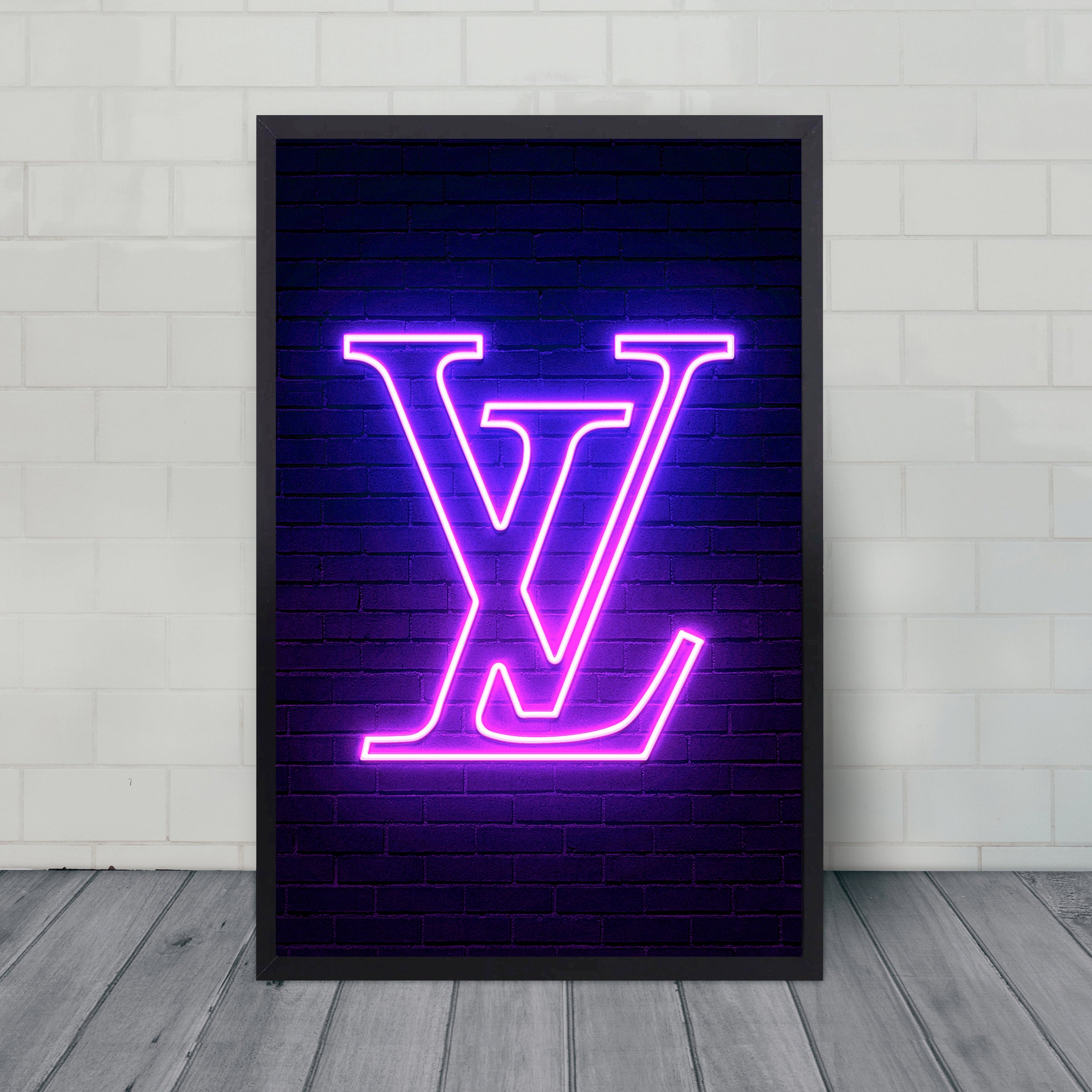 Louis Vuitton Fashion Neon Sign Poster Home Decor Neon Poster Modern Wall D poster canvas ...