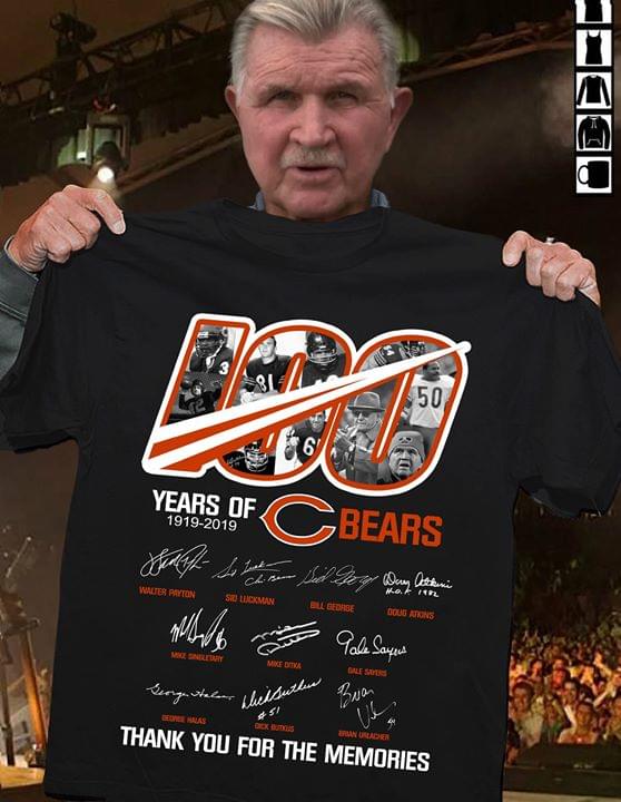 100 Years Of Chicago Bears All Members Signatures Thank You For The Memories cotton t-shirt Hoodie Mug