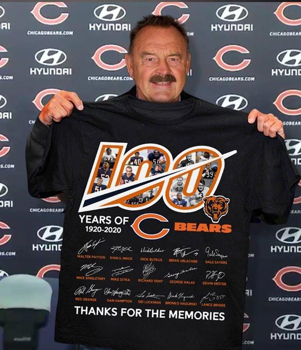 100 Years Of Chicago Bears Thank You For The Memories Signed cotton t-shirt Hoodie Mug