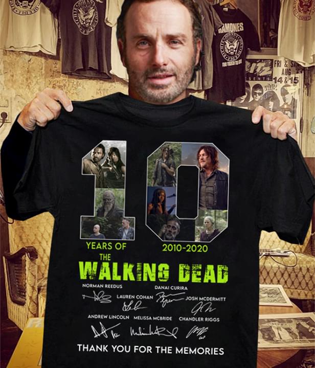 10 Years Of The Walking Dead Actors Signature Thank You For The Memories For Fan T Shirt cotton t-shirt Hoodie Mug