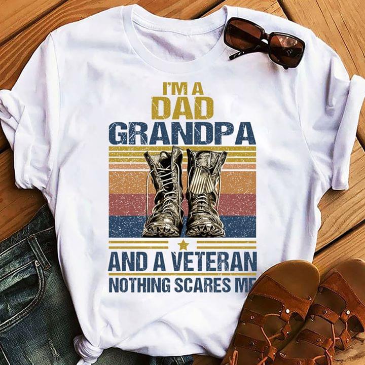 Im Dad Grandpa And Veteran Nothing Scares Me Retro T-shirt cotton t-shirt Hoodie Mug