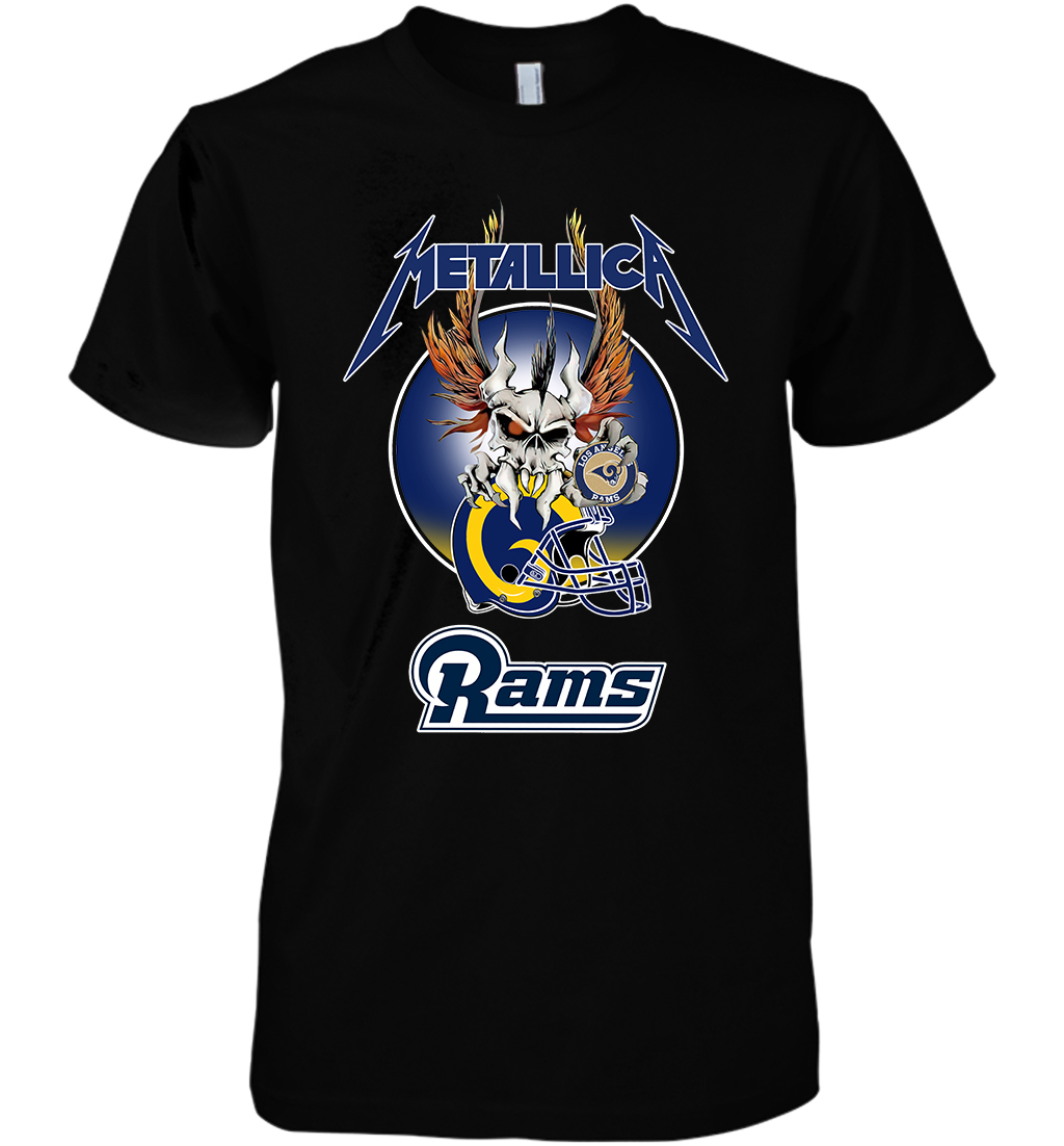 Los Angeles Rams Metallica Devil Skull cotton t-shirt Hoodie Mug ...