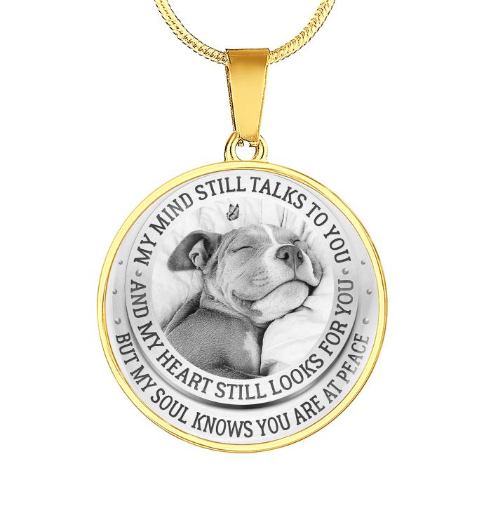Mind Still Talk To You Heart Still Looks For You Soul Knows Youre At Peace Pit Bull Dog Necklace