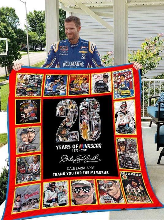 26 Years Of Nascar 1975 2001 Dale Earnhardt Signed Thank You For Memories Quilt Blanket