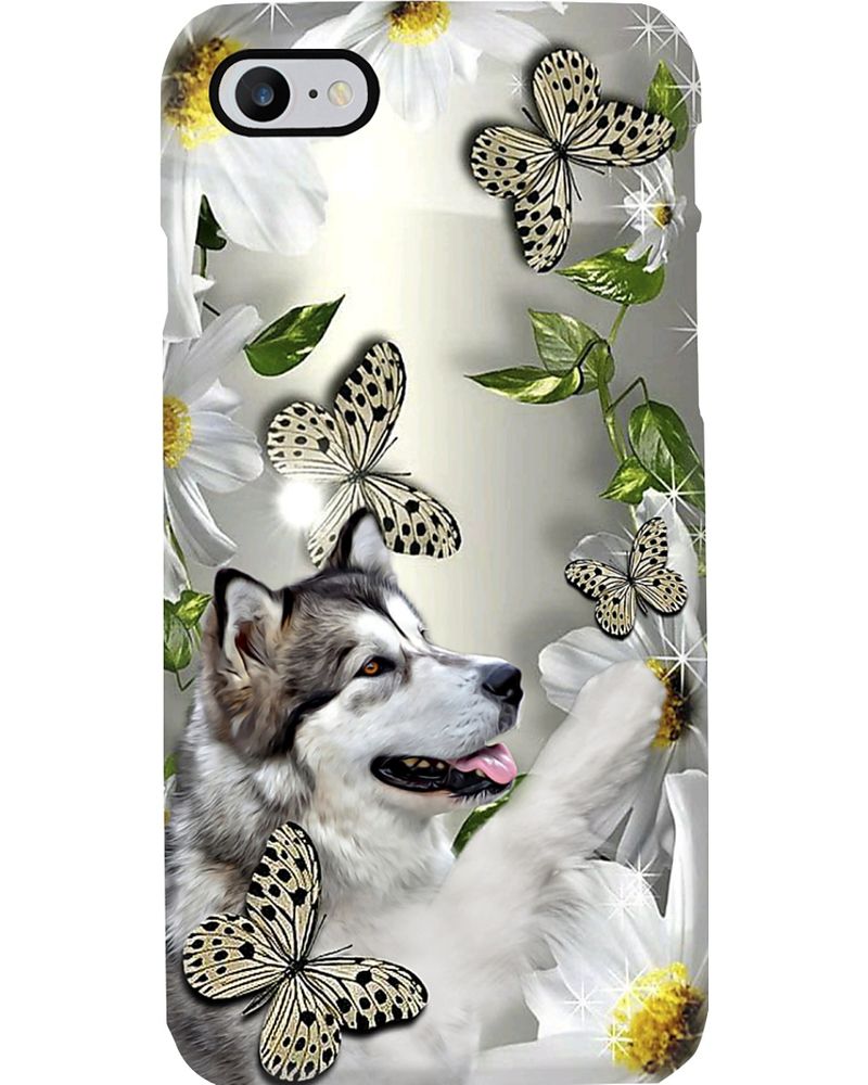 Alaska Malamute Daisy And Flower Phone Case Full Sizes Iphone Samsung