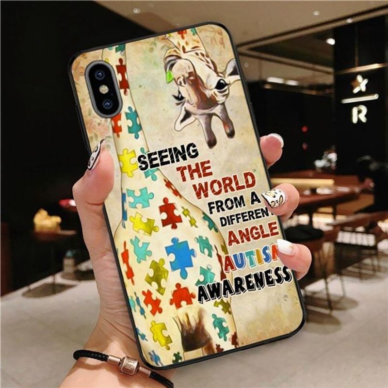 Autism Giraffe Seeing The World From A Different Angle Autism Awareness Phone Case Full Sizes Iphone Samsung