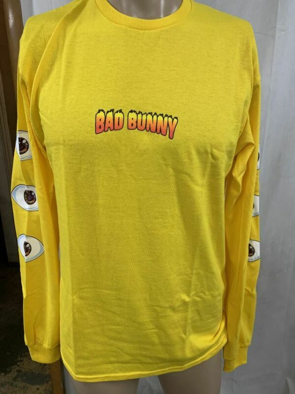 Bad Bunny Mens Long Sleeve Shirt Assorted Sizes Yellow New