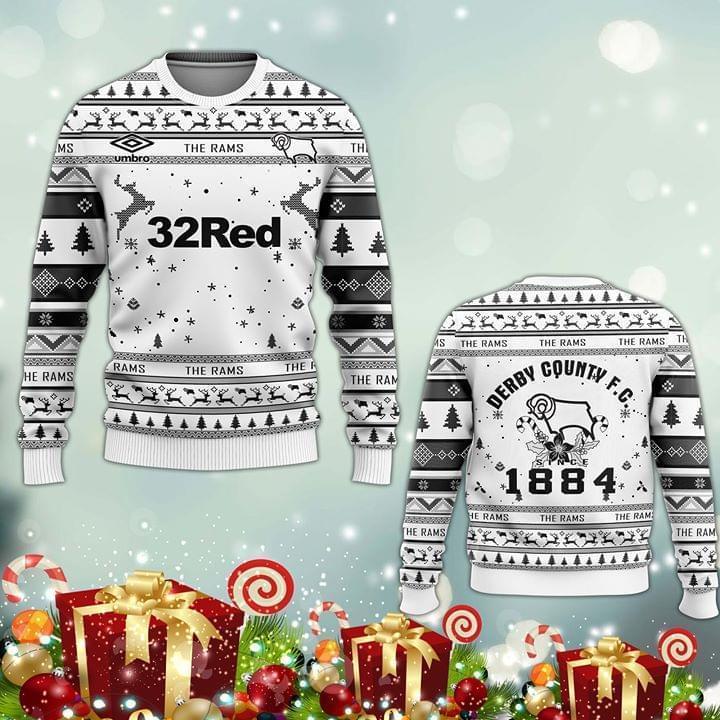 32 Red Derby Country Fc 1884 Ugly Christmas 3d Printed Sweatshirt 3d