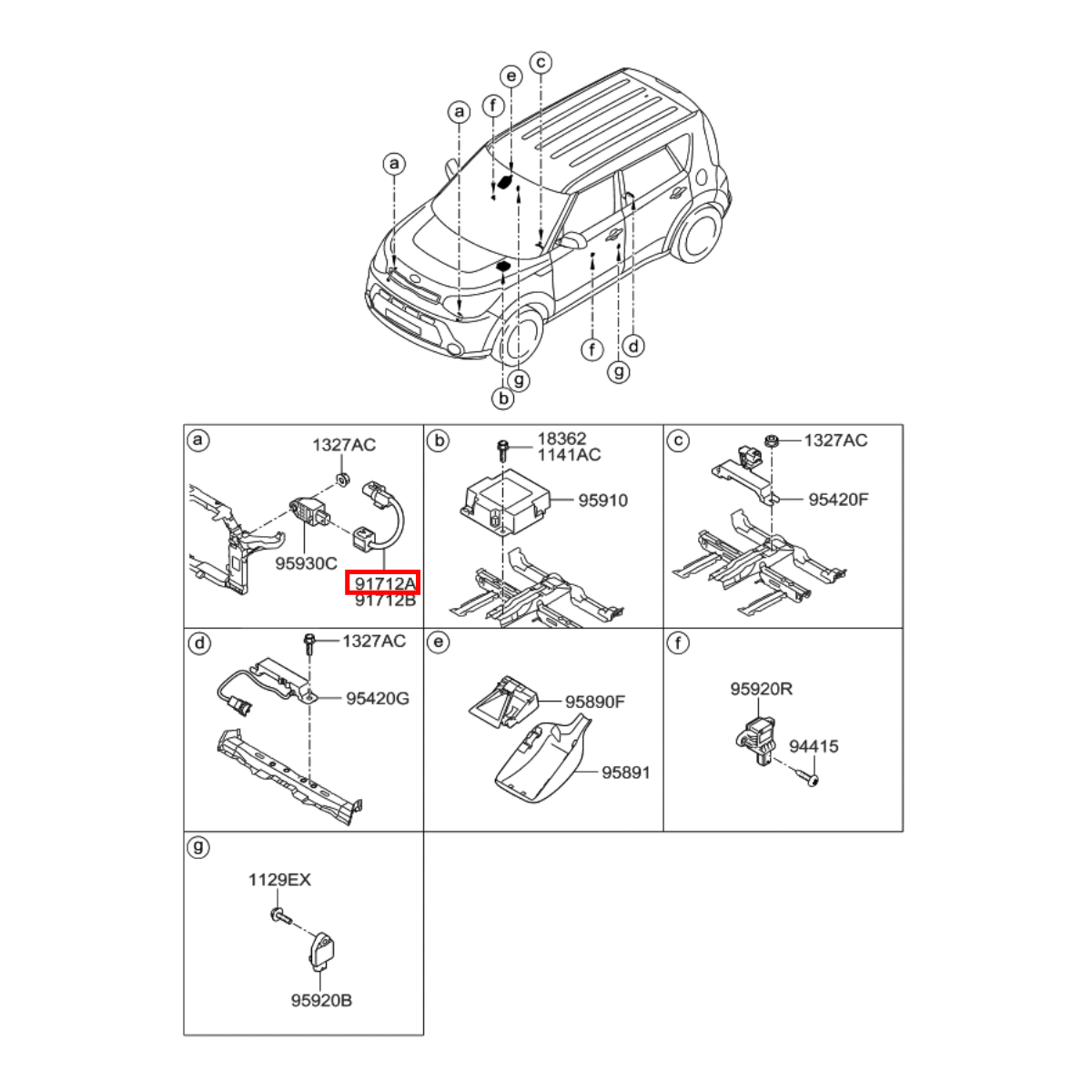 Chicote Sensor Airbag Esquerdo Kia Soul 2014/2019 91711B2000