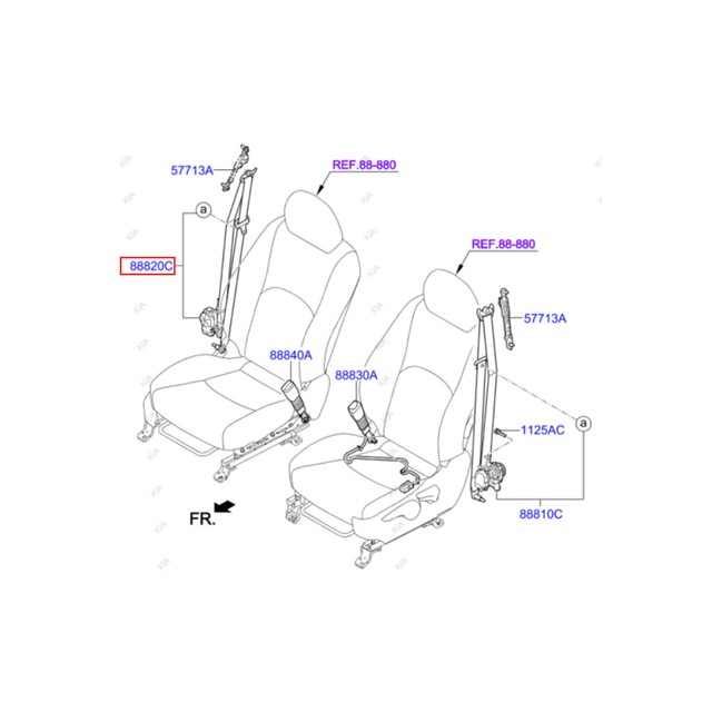 Cinto Segurança Lateral Dianteira Direita Kia Mohave 2008/2016 888202J000J7 Fest