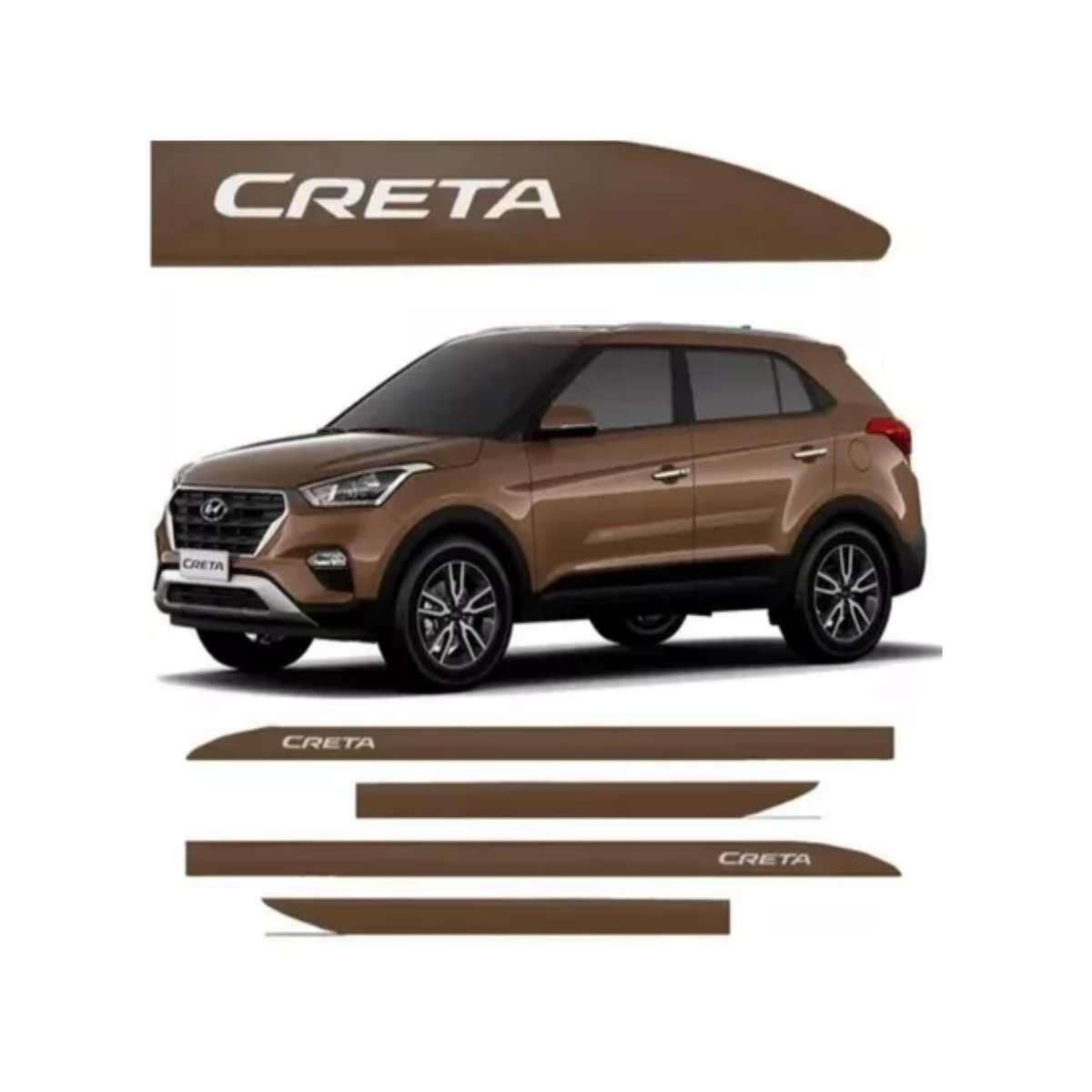 Jogo De Frisos Laterais Hyundai Creta Bronze Terra 2017 / 2018 Original 1SG21BR015T5D
