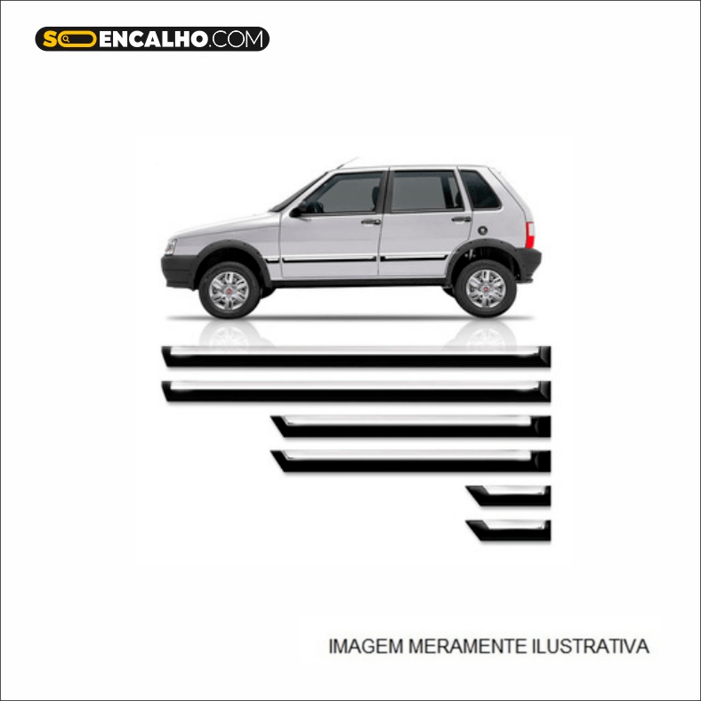 Jogo Friso Lateral Fiat Uno Way 07/ 2p Cinza/cromado - Ct5044