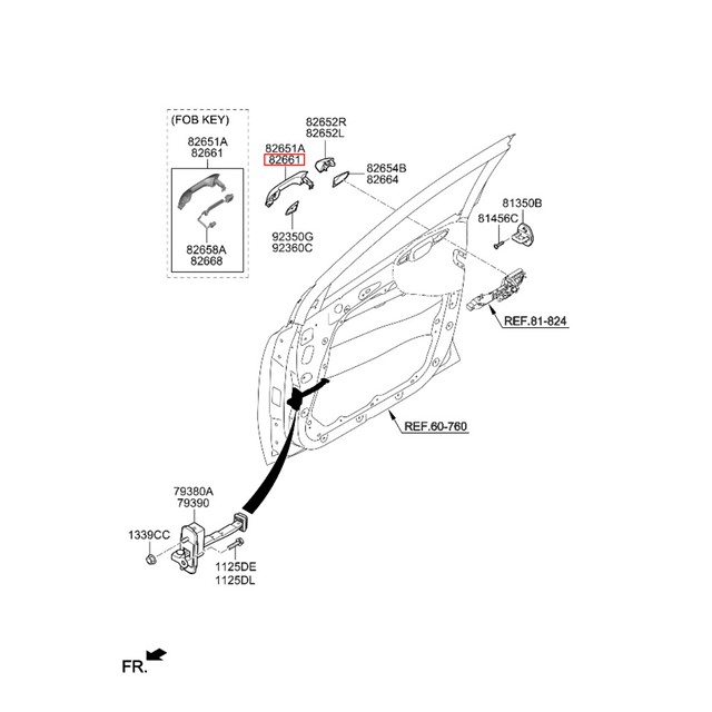 Maçaneta Externa Porta Dianteira Direita Kia Sportage 2016/2019 82661D9730