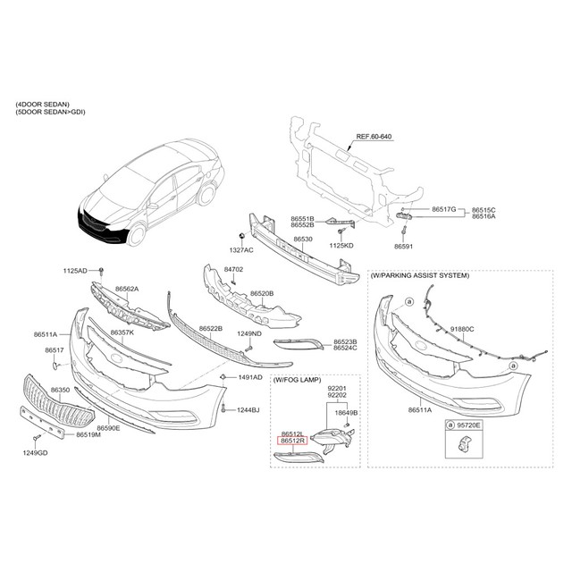 Moldura Acabamento Farol Milha Kia Cerato/Forte 2014/2016 86564A7010