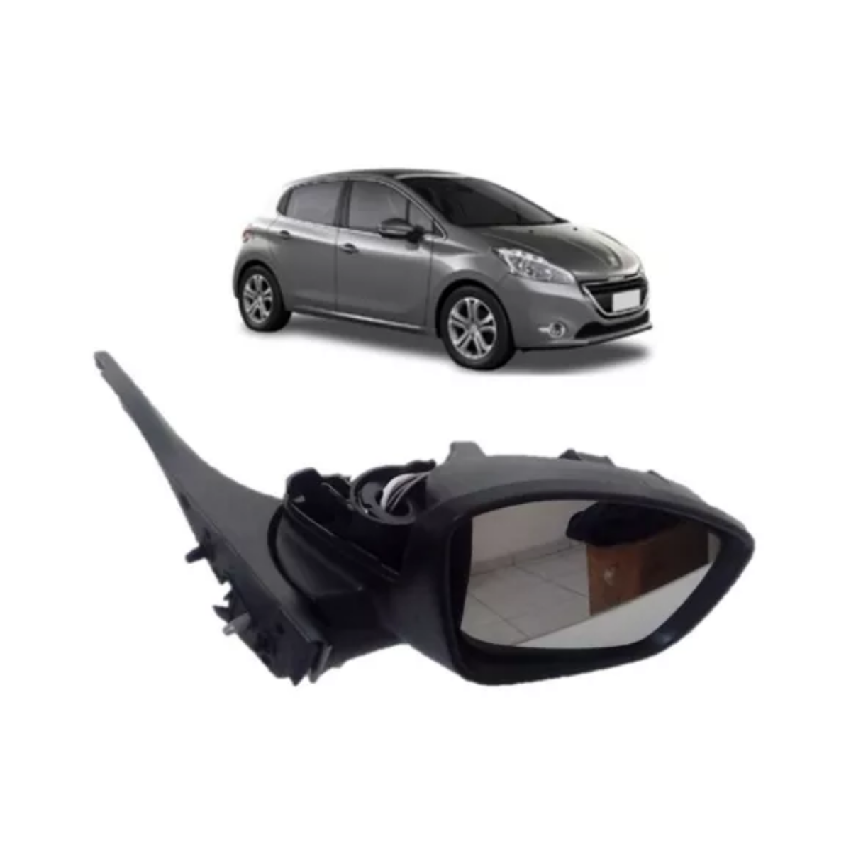 Retrovisor Direito Manual Peugeot 208 2012 / 2016 1612618580