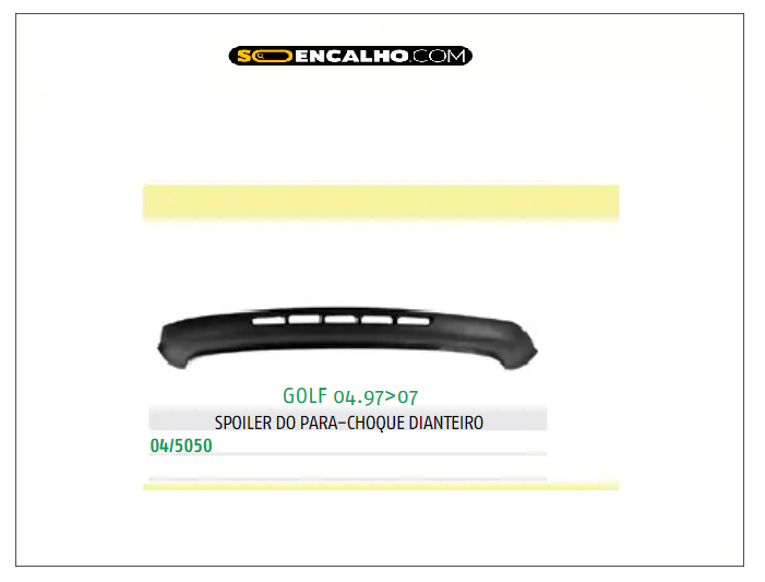 Spoiler Saia Parachoque Dianteiro Golf 97/ Bm45050