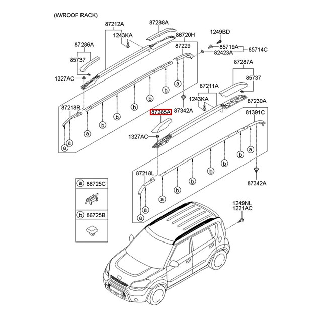 Tampa Acabamento Dianteiro Bagagito Teto Kia Soul 2009/2013 872512K000