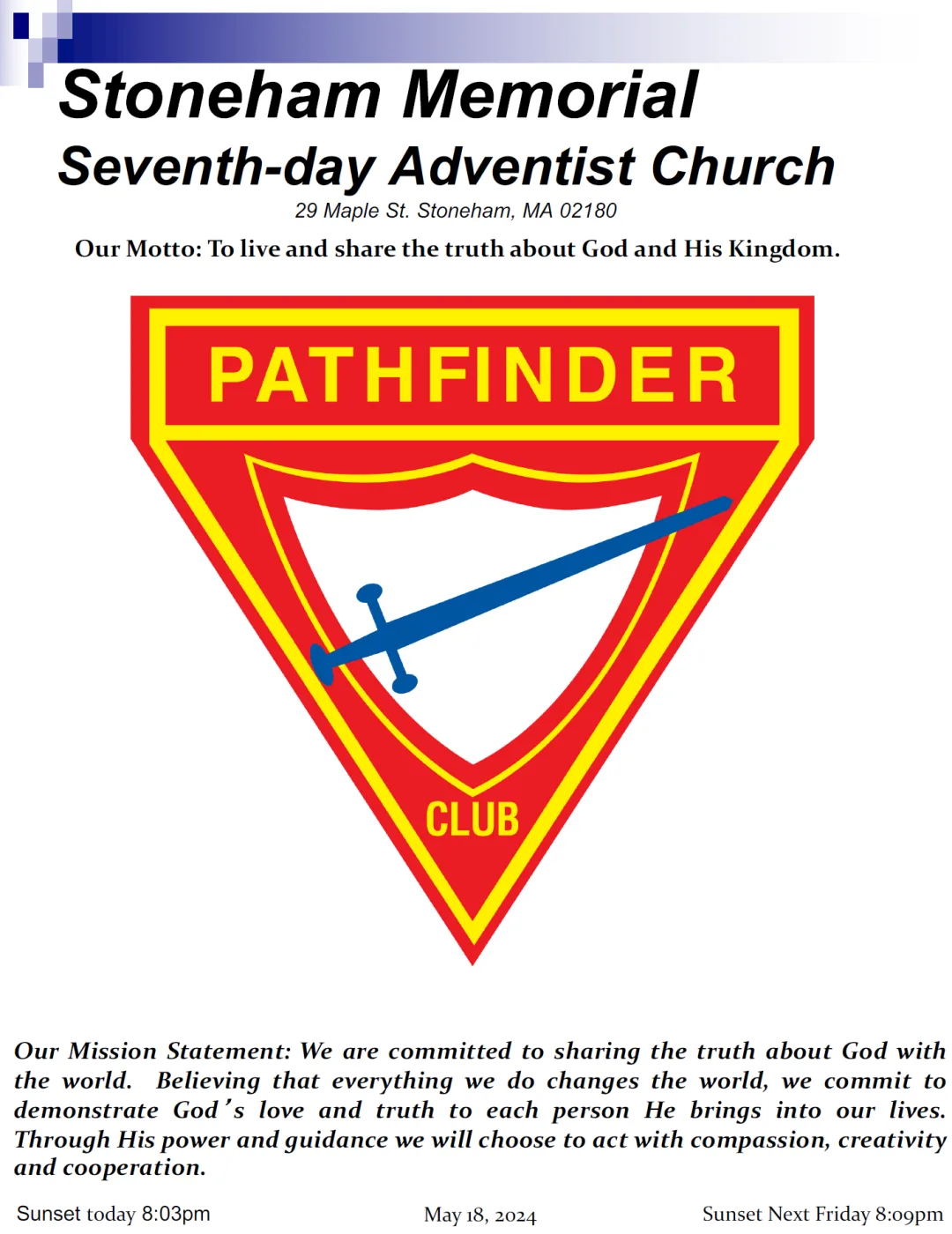 Cover of the bulletin for May 18, 2024