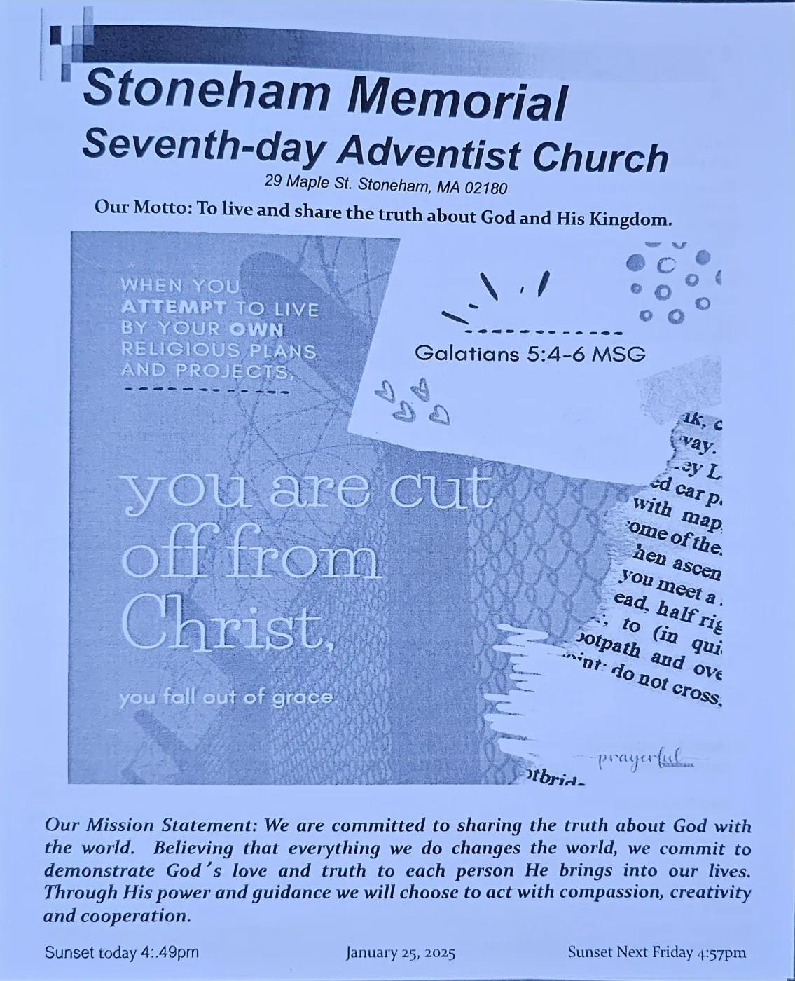 Cover of the bulletin for January 25, 2025