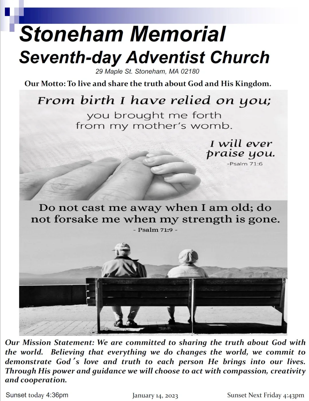 Cover of the bulletin for January 13, 2023