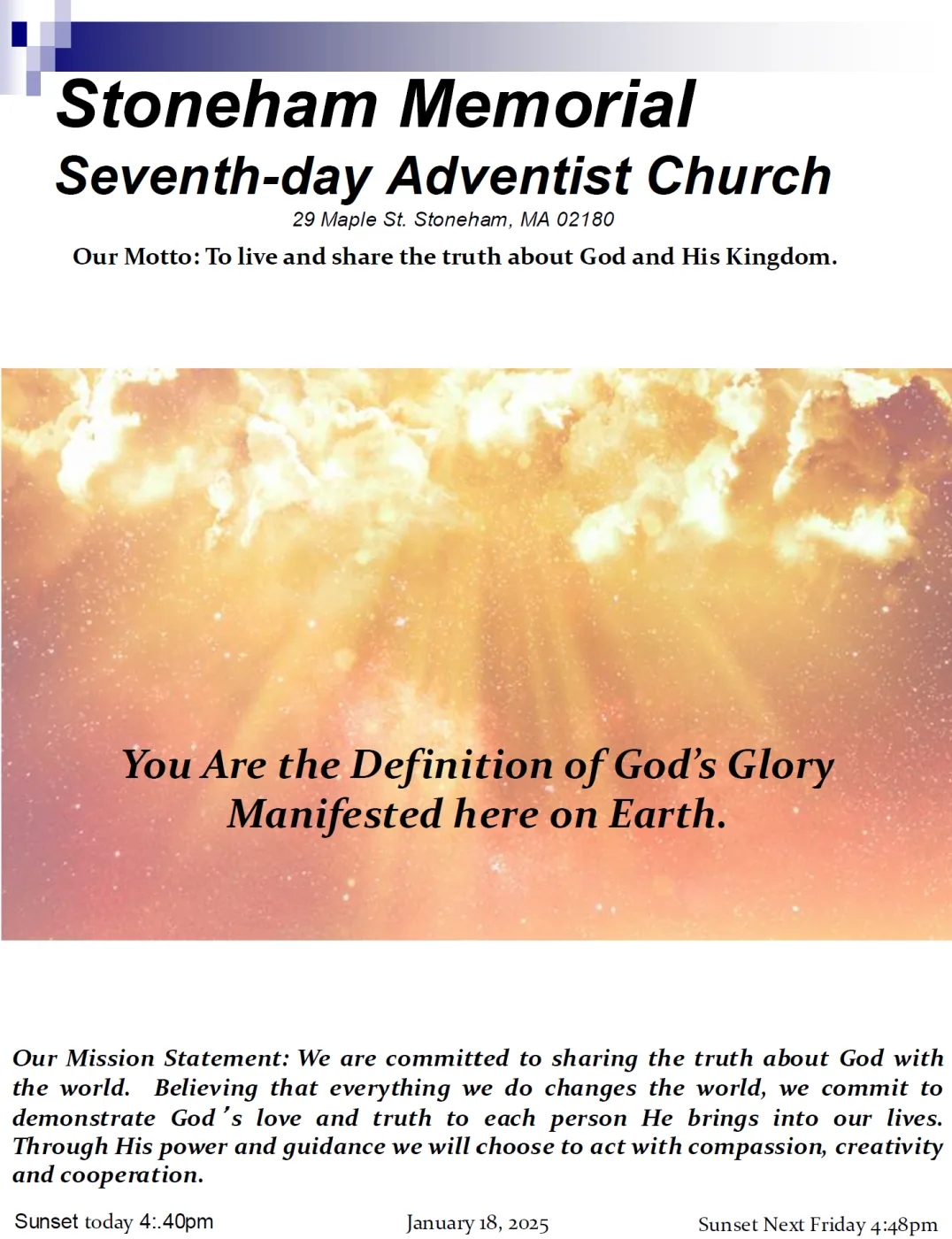 Cover of the bulletin for January 18, 2025