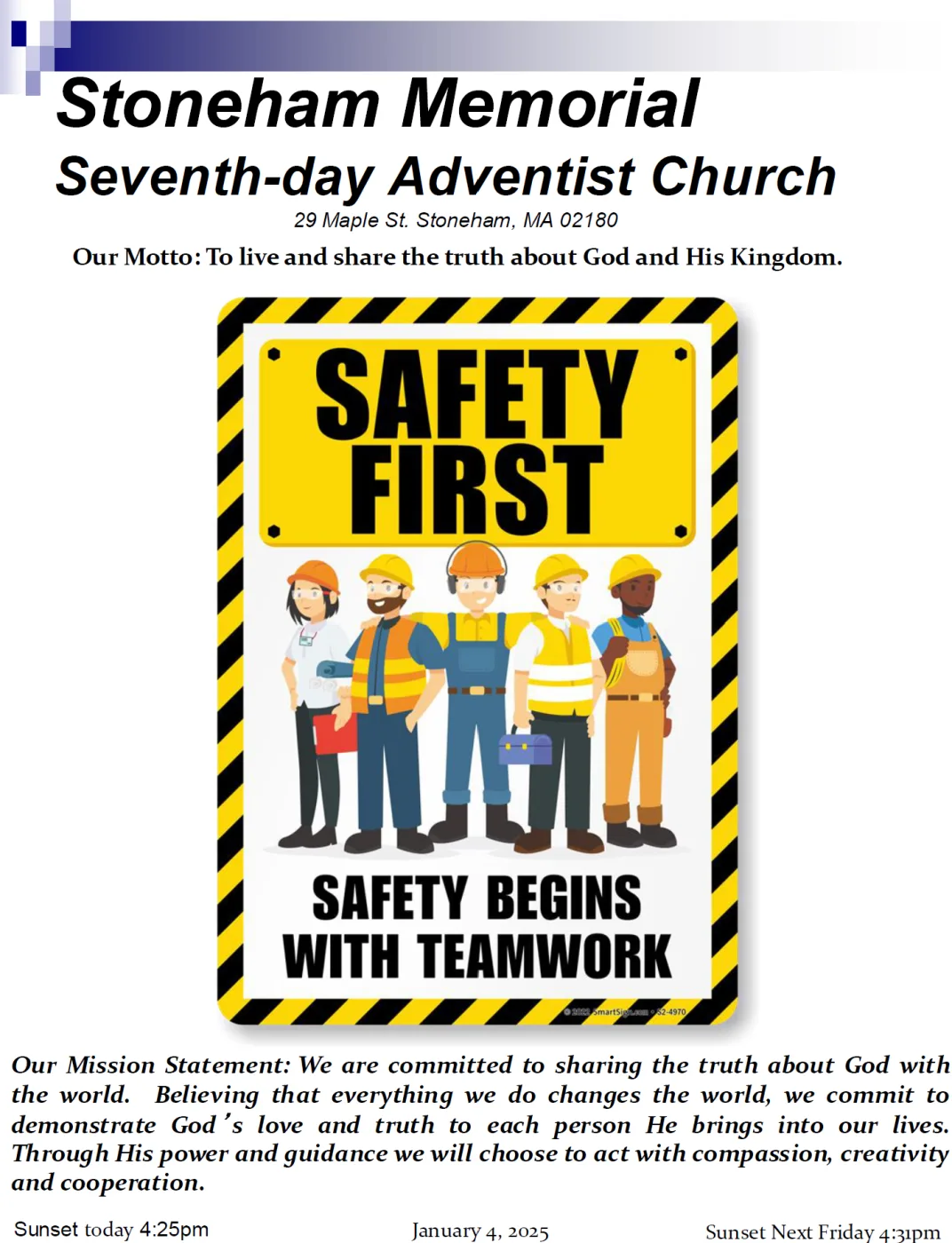 Cover of the bulletin for January 4, 2025