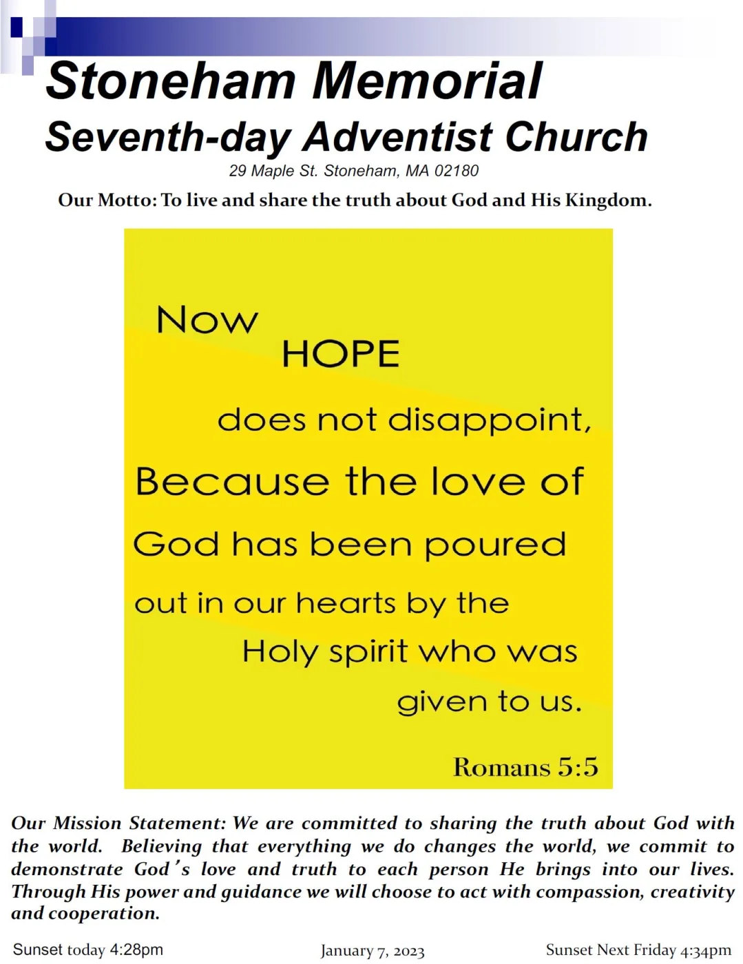 Cover of the bulletin for January 7, 2023