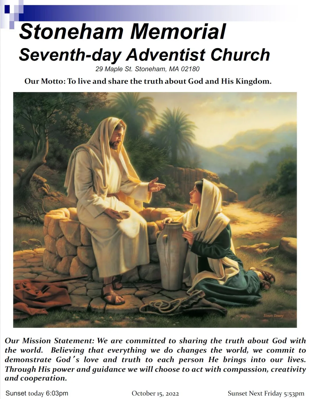 Cover of the bulletin for October 15, 2022