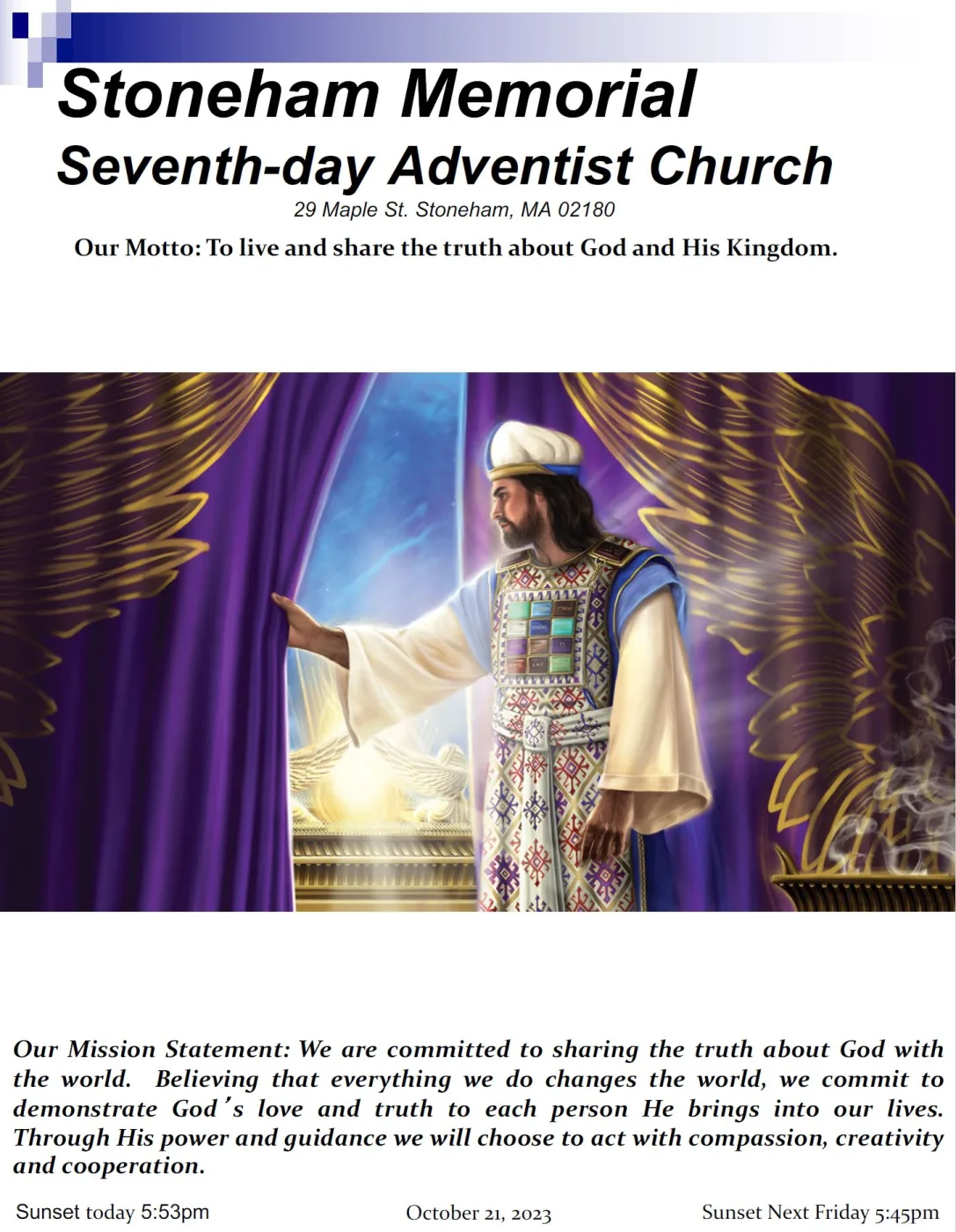 Cover of the bulletin for October 21, 2023