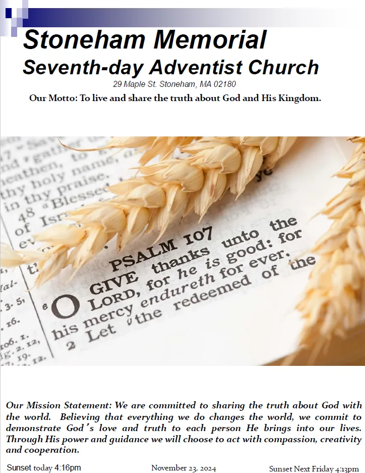 Cover of the bulletin for November 23, 2024