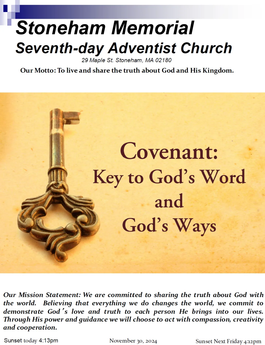 Cover of the bulletin for November 30, 2024
