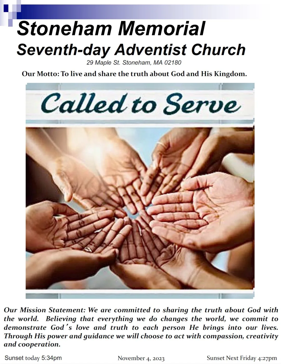 Cover of the bulletin for November 4, 2023