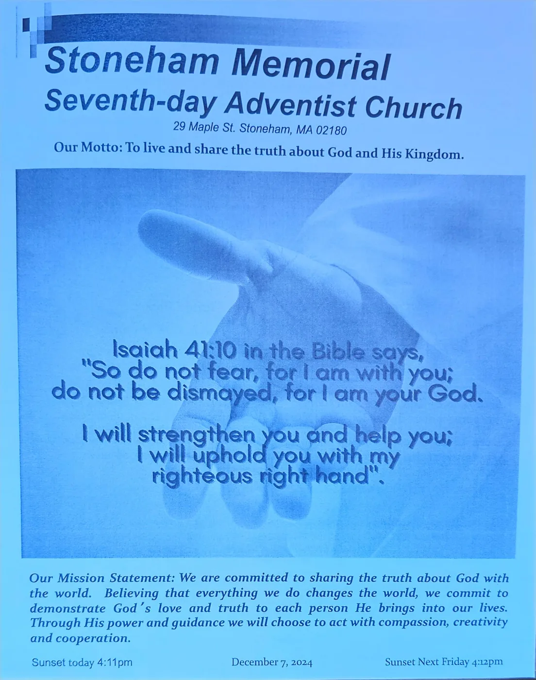 Cover of the bulletin for December 7, 2024