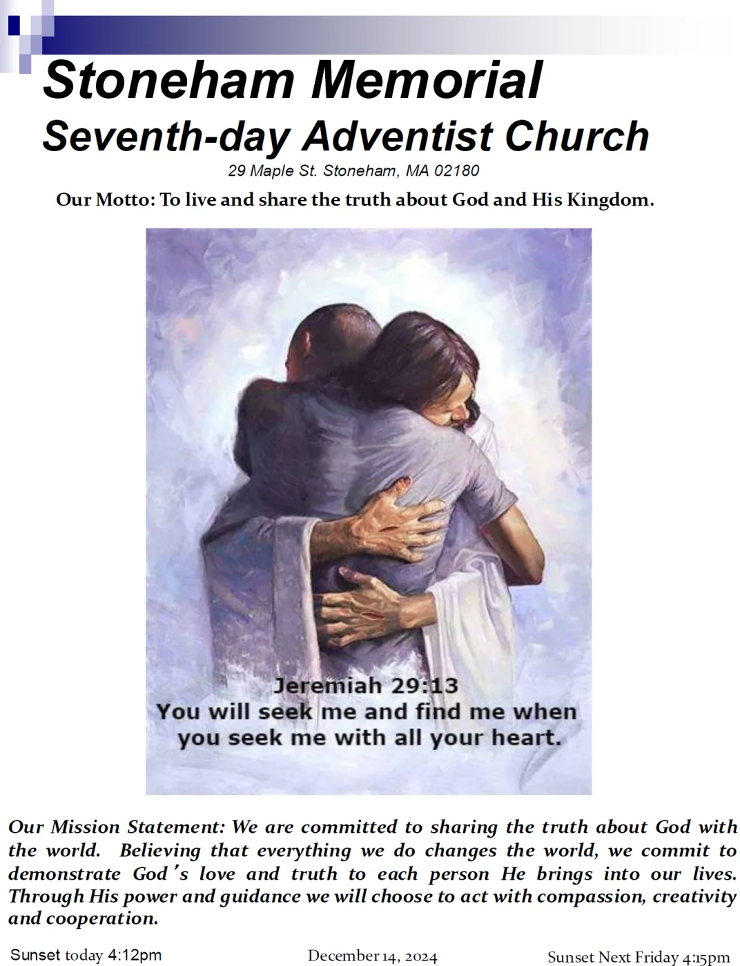 Cover of the bulletin for December 14, 2024