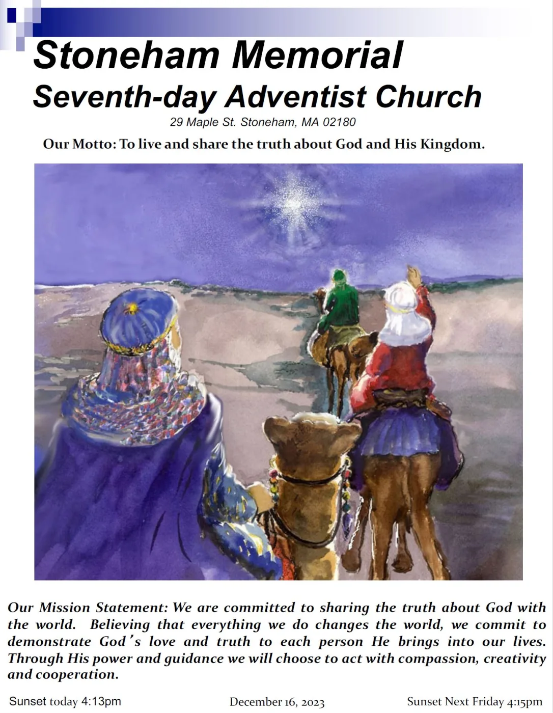 Cover of the bulletin for December 16, 2023