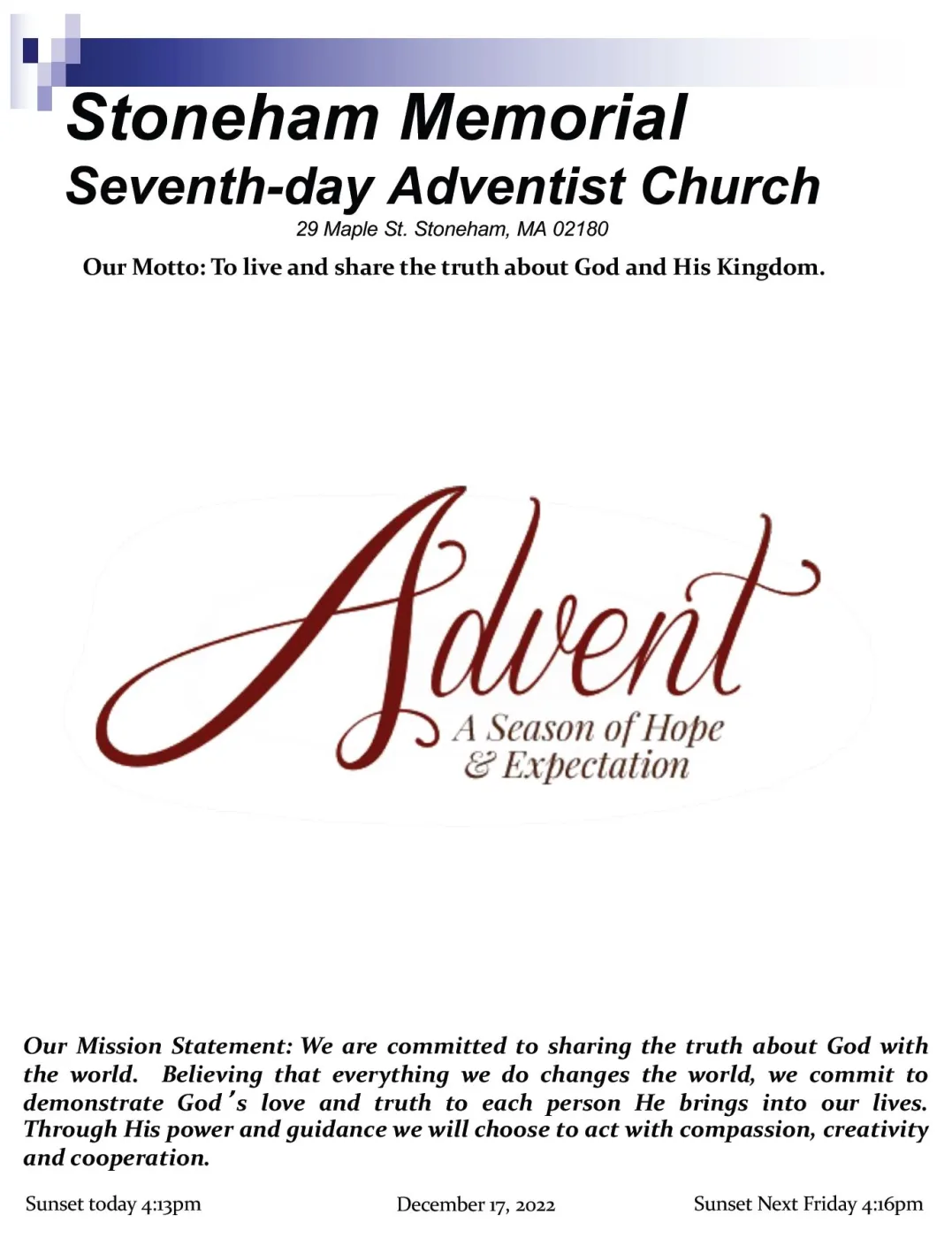 Cover of the bulletin for December 17, 2022