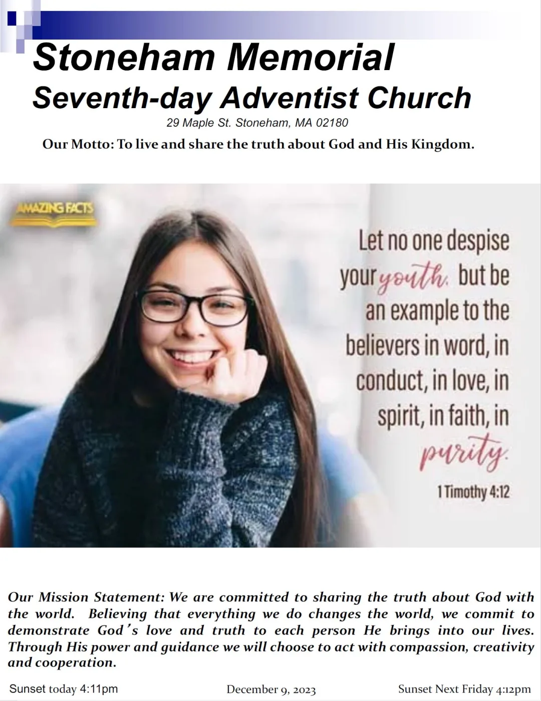 Cover of the bulletin for December 9, 2023