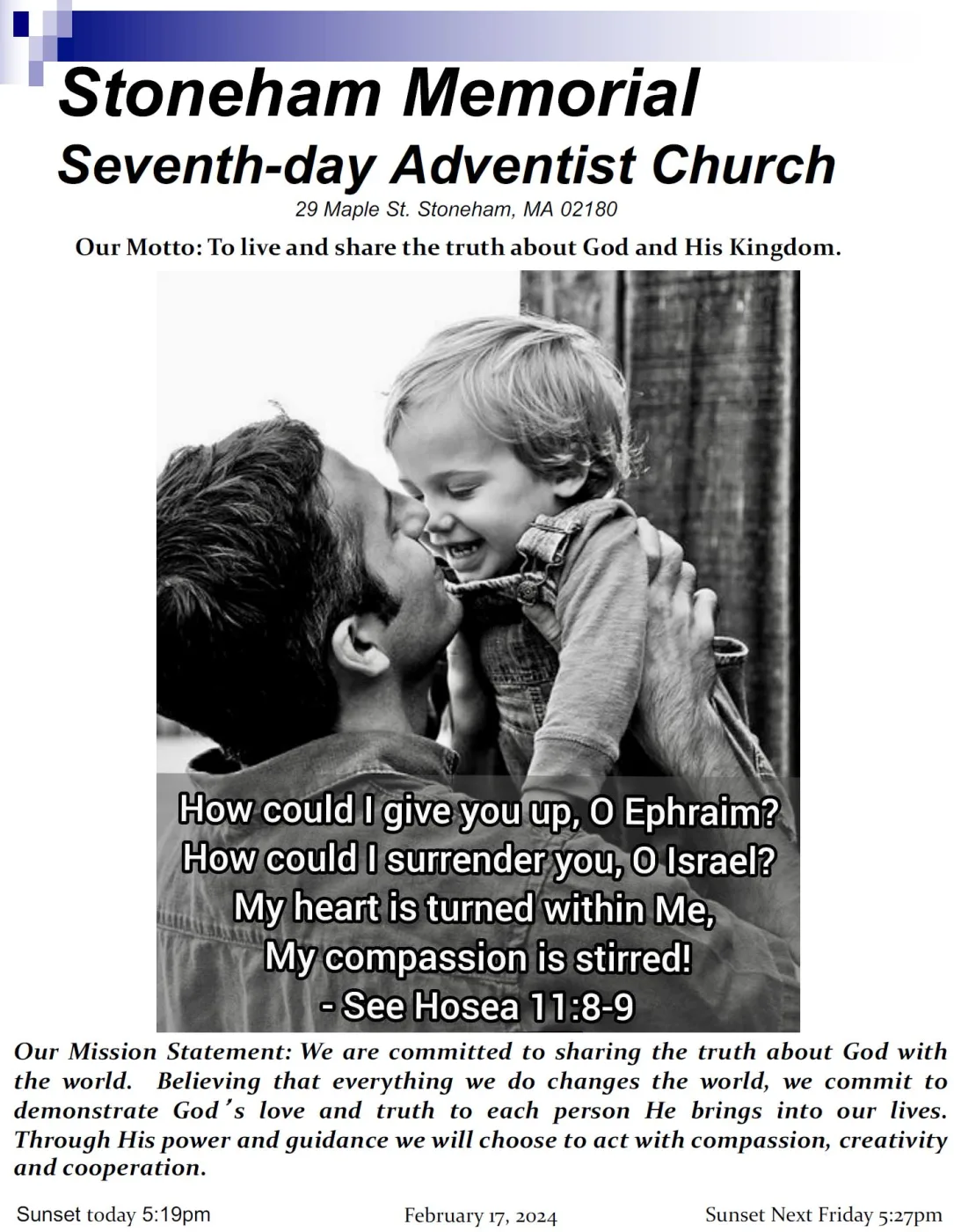 Cover of the bulletin for February 17, 2024