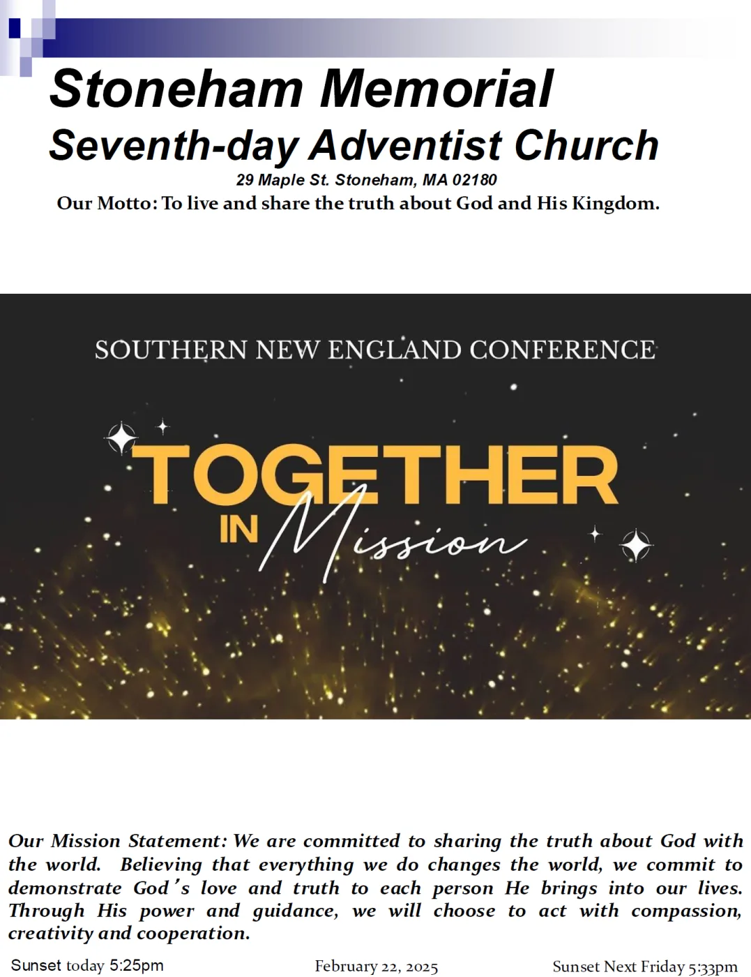 Cover of the bulletin for February 22, 2025