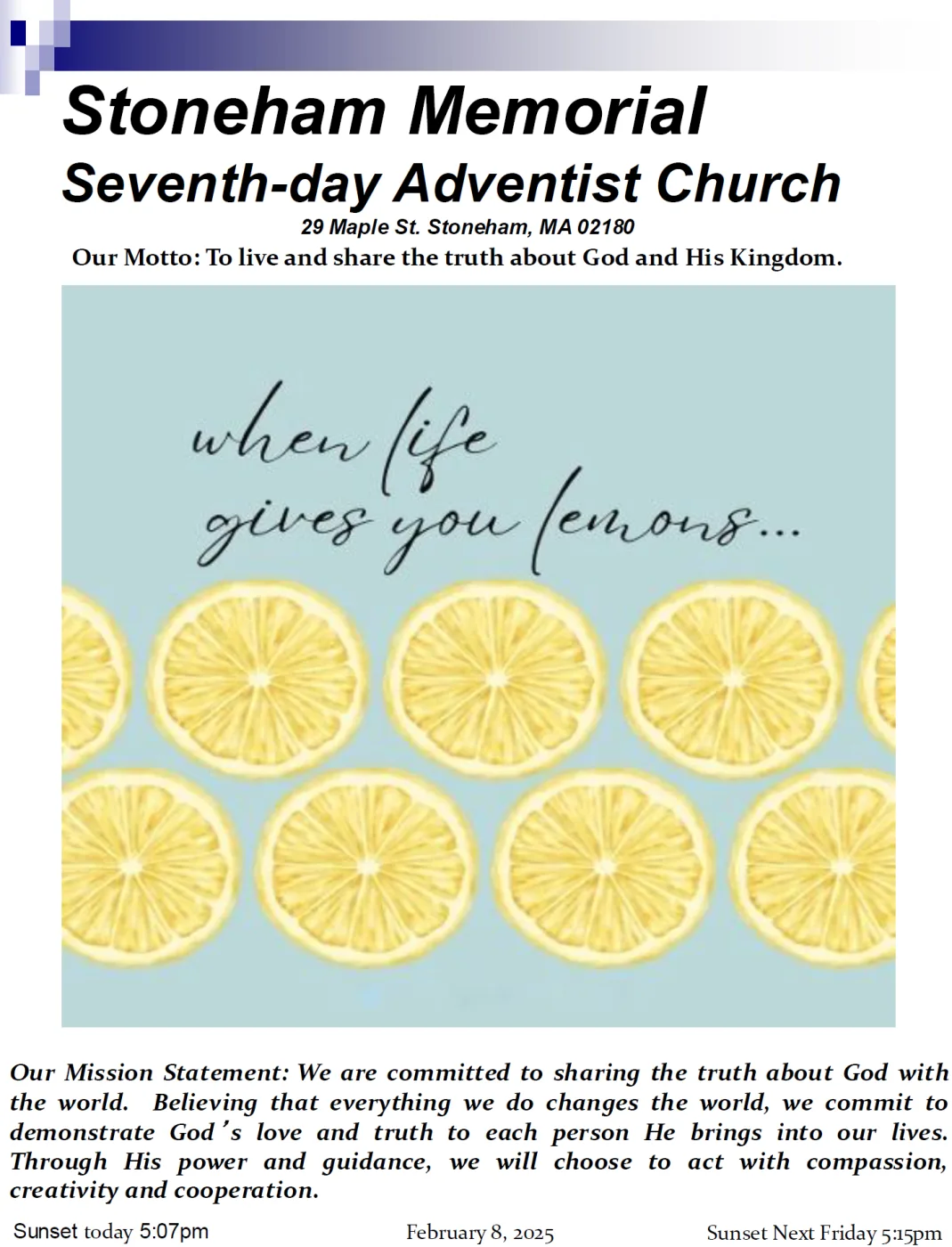 Cover of the bulletin for February 7, 2025